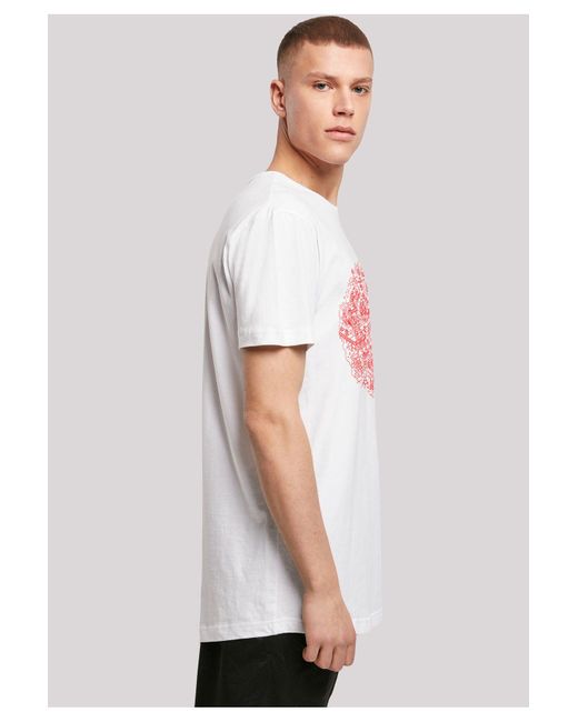 F4NT4STIC Star Wars Christmas Death Star -Wht With Shaped Long Tee Für Herren in White für Herren