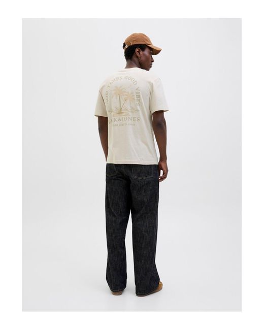 Jack & Jones T-Shirt Rückenprint Rundhalsausschnitt T-Shirt Für Herren in Gray für Herren