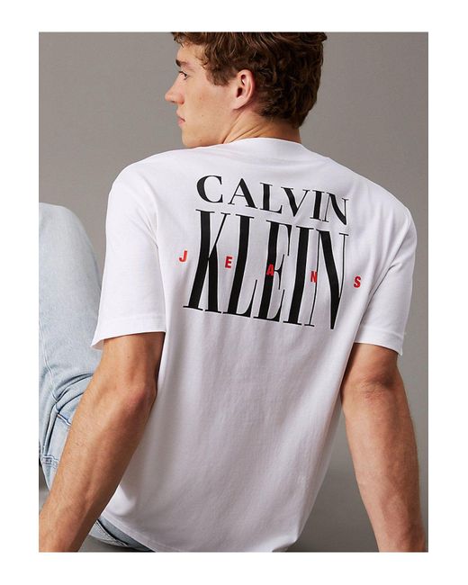 Calvin Klein Serif Font Graphic Tee (Gx9688) Schuhe Für Herren in White für Herren