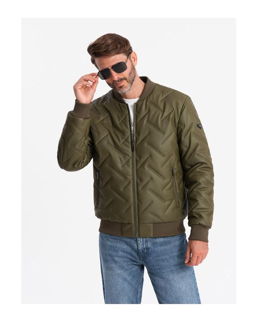 Ombre Bomberjacke Mit Prägung Oliv V2 Xl Für Herren in Green für Herren