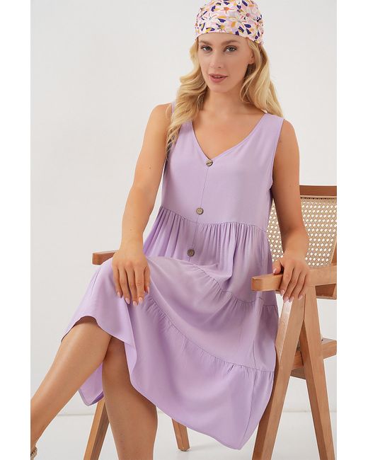 Bigdart Purple Kurzkleid Mit Null-Manschettenknöpfen 2571 – Flieder Für Damen