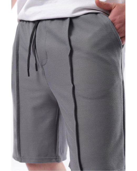 Madmext Geräucherte Shorts Mit Taschen Für Herren in Gray für Herren