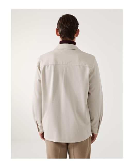 LC Waikiki Regular Fit Hemdjacke Mit Langen Ärmeln Für Herren in Natural für Herren