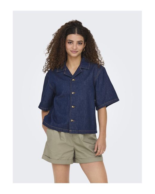 ONLY Blue Jeanshemd Onlellis Jeanshemd Für Damen
