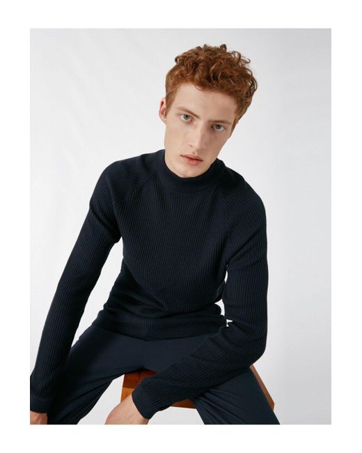 Koton Langärmliger Strickpullover Mit Halbem Rollkragen Für Herren in Black für Herren