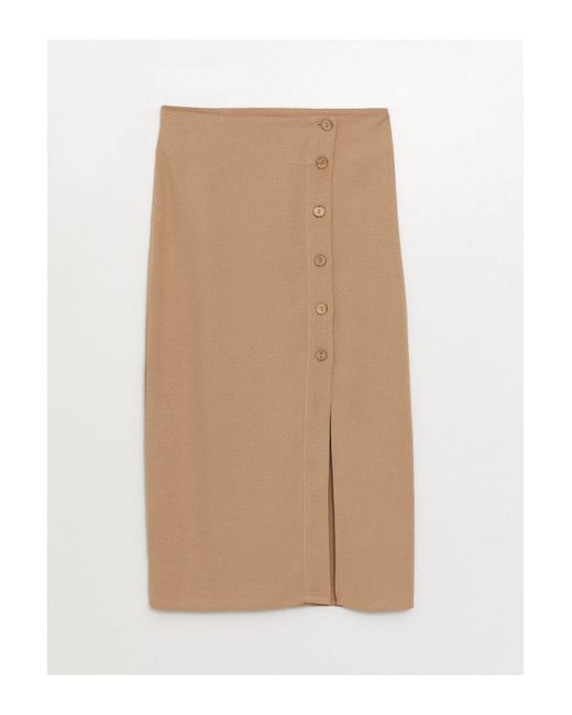 LC Waikiki White Leinen-Mischgewebe-Standard-Fit-Rock Für Damen