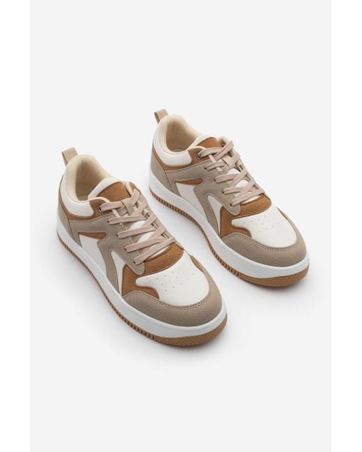Marjin White Sneaker Mit Hoher Sohle – Aryan Camel Für Damen