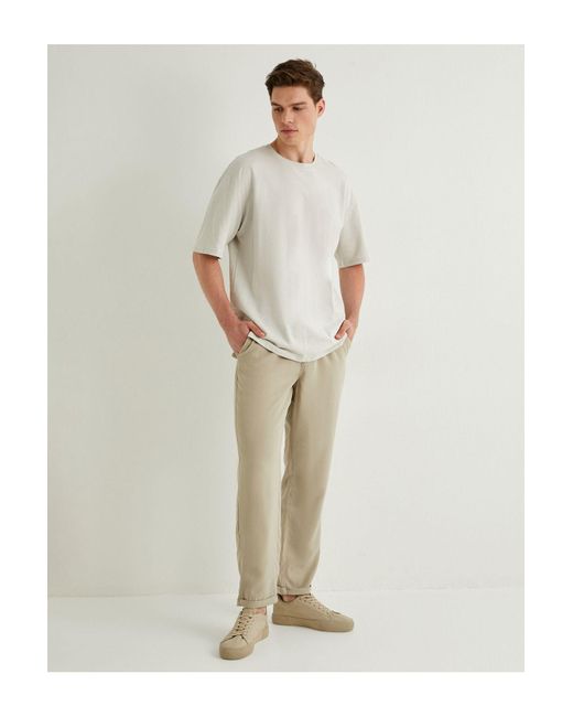 Koton Gabardine-Hose Mit Bindegürtel in White für Herren
