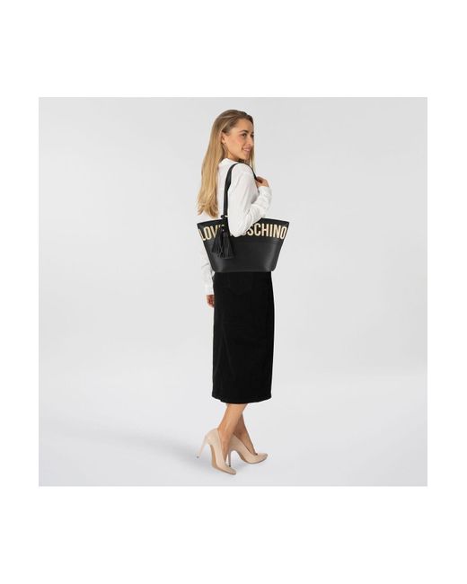 Love Moschino Black Item Cabas Shopper Tasche 40 Cm Für Damen