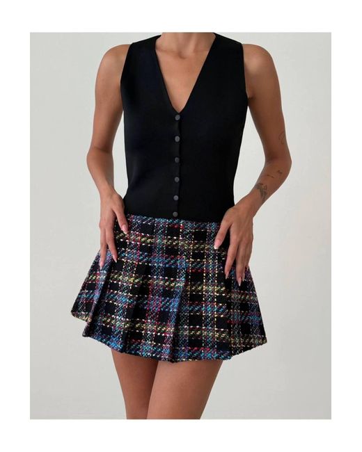 My Blog Black Schwarze Elenor-Strickweste Mit Druckknopfverschluss-4518 Für Damen