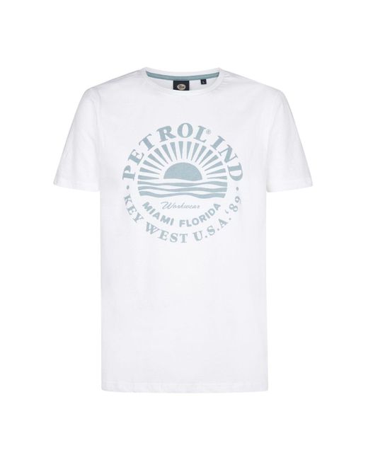 Petrol Industries Klassisch Gestaltetes T-Shirt Für Herren in White für Herren