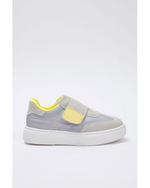 Trendyol Gray Kinder-Sneaker – Graue Nubuk-Farbblöcke Und Klettverschluss