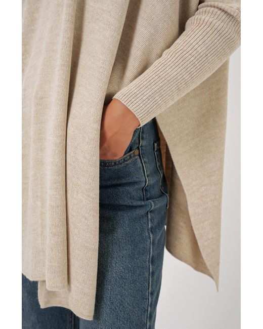 Bigdart Natural 15783 Poncho-Pullover Mit Schlitz – Für Damen