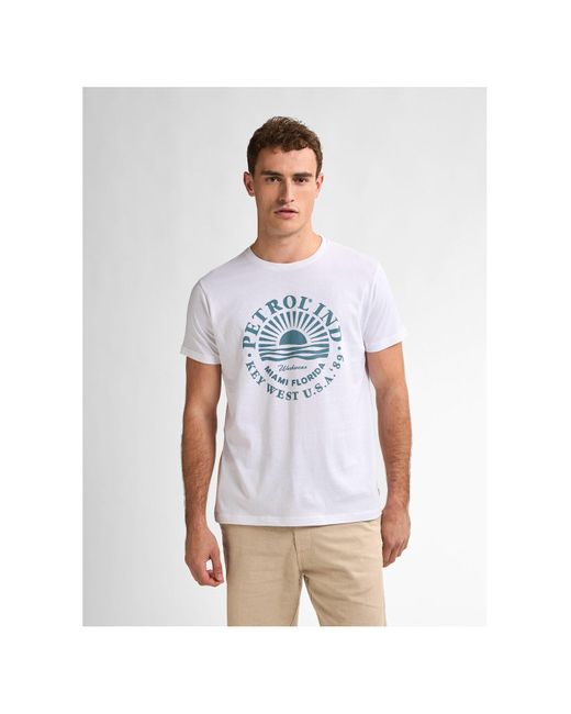Petrol Industries Klassisch Gestaltetes T-Shirt Für Herren in White für Herren
