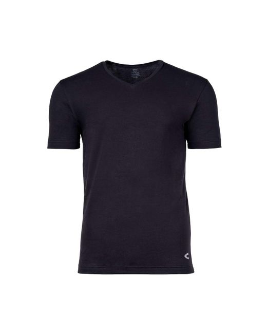 Camel Active T-shirt, 2er pack basic, v-ausschnitt, cotton stretch, einfarbig in Blue für Herren