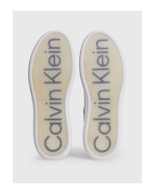 Calvin Klein Stilvolle e leder-sneaker mit markenlogo, geeignet für den freizeitgebrauch hm0hm01016-0k9 in White für Herren