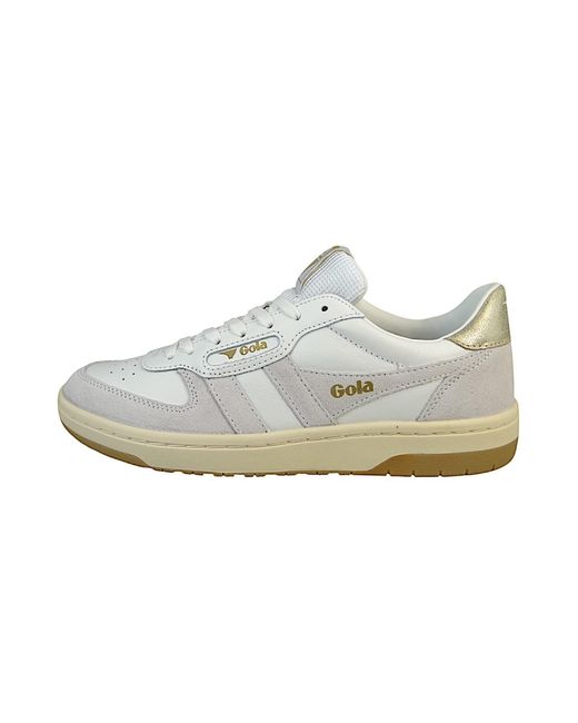 Gola White Low Sneaker Hawk Clb336 Low Top Clb336 Yw/ Leder Für Damen