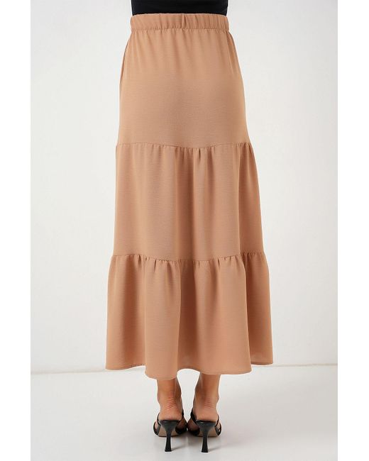 Bigdart Multicolor Ayrobin Langer Rock 8048 Biscuit Für Damen
