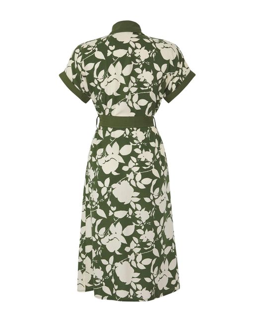 Trendyol Green Grünes, Geblümtes Midi-Hemdkleid Aus Viskosegewebe Für Damen
