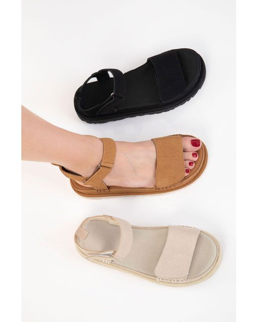 Soho Brown Taba Wildleder Sandalen Für Damen