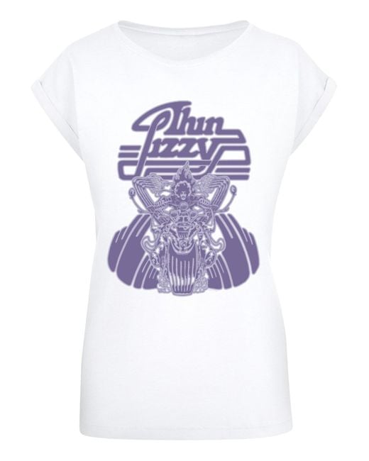 Merchcode Purple Ladies thin lizzy rocker infill t-shirt
