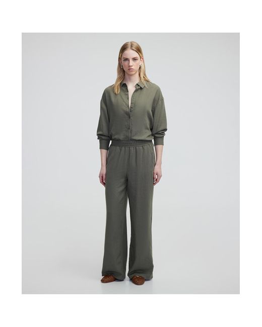 MISS IPEKYOL Green Hose Mit Weitem Bein Und Taschen Für Damen