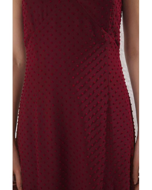 Trendyol Red Dunkelkirschfarbenes, Gerades A-Linien-Kleid Aus Gewebtem Stoff Mit Besonderheiten Für Damen