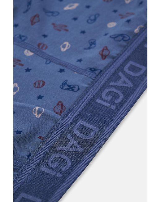 Dagi 4210 2-Teiliger Gemusterter Micro-Modal-Boxer Für Herren in Blue für Herren