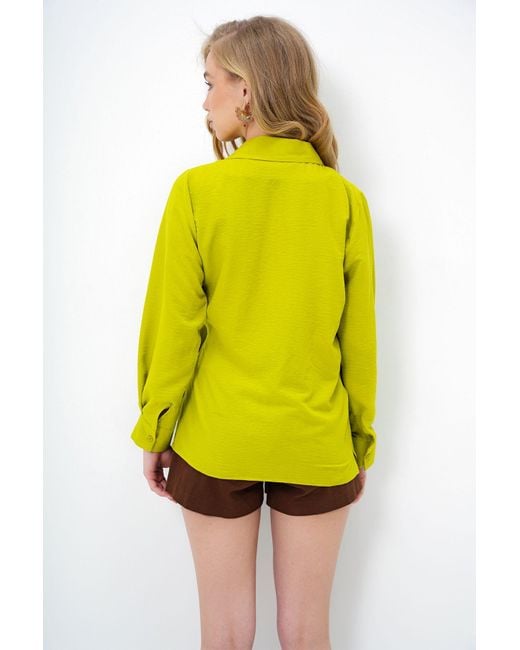 Trend Alaçatı Stili Yellow Hemd
