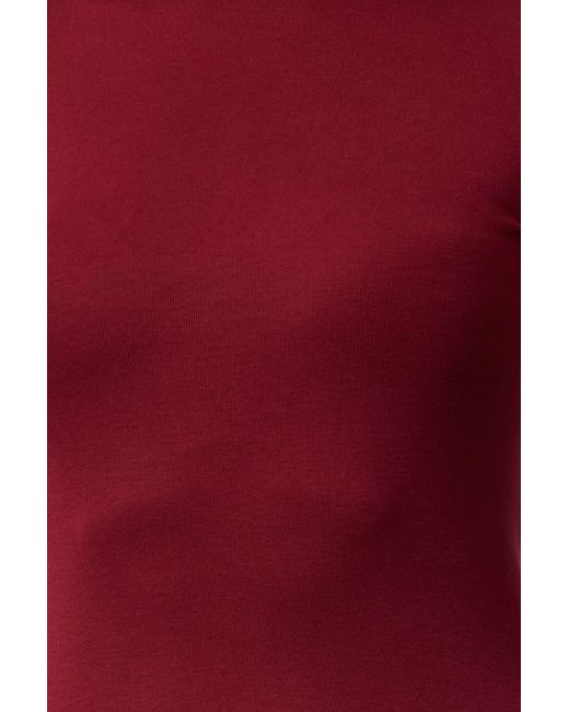 Trendyol Red Burgunderrote, Dehnbare Strickbluse Aus Viskose/Weichem Stoff Mit Fingerfugendetail Für Damen