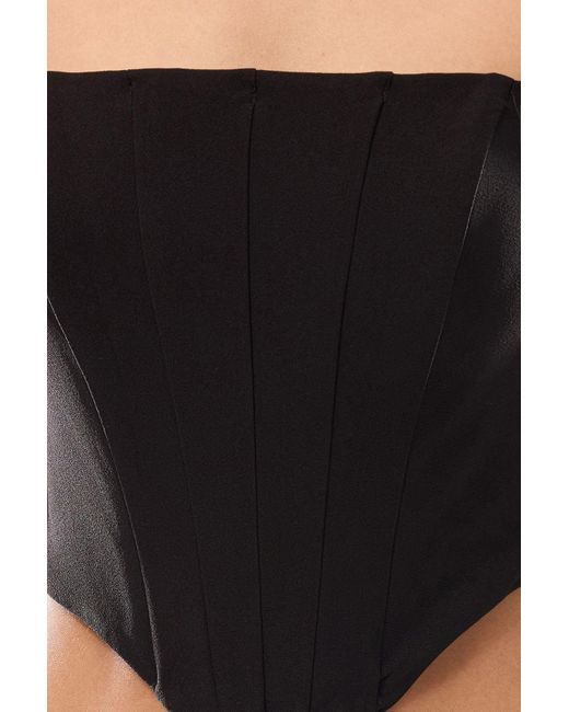 Trendyol Black Schwarze Korsett-Crop-Bluse Mit Trägern – Für Damen