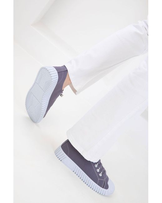 Soho White Sneaker Aus Grauem Leinen Für Damen