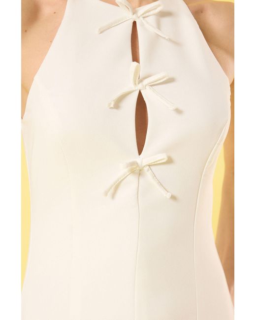 Trendyol Yellow Mini-Wickelkleid – Einfarbig Gefütterter Rock, Schleife Mit Öffnung An Der Taille Für Damen