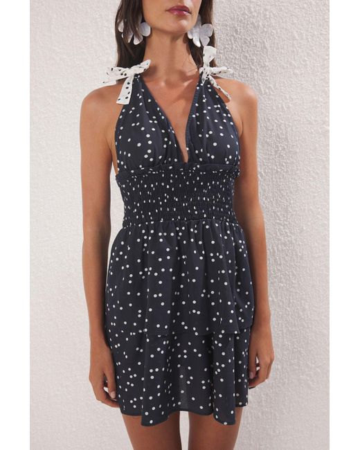 Trendyol Blue Midi-Strandkleid Aus 100 Baumwolle Für Damen