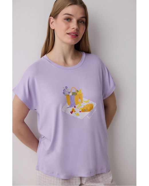 Penti Purple Bon Vivant Flieder T-Shirt Für Damen