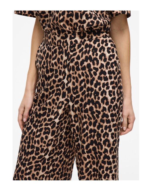 Vila Brown Hose Viliopana Leoprint Für Damen