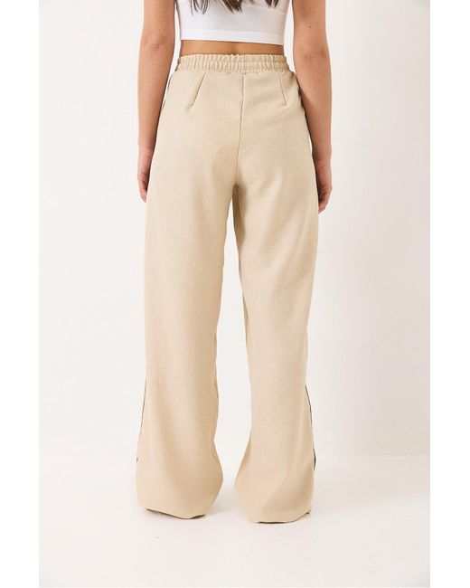 Bianco Lucci Natural Palazzo Pantalona Ribana Accessoire Spitze Detaillierte Tasche 80148 Für Damen