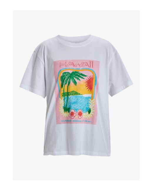 Roxy White Helles Weisses Hawaii-T-Shirt Und Mädchen Für Damen