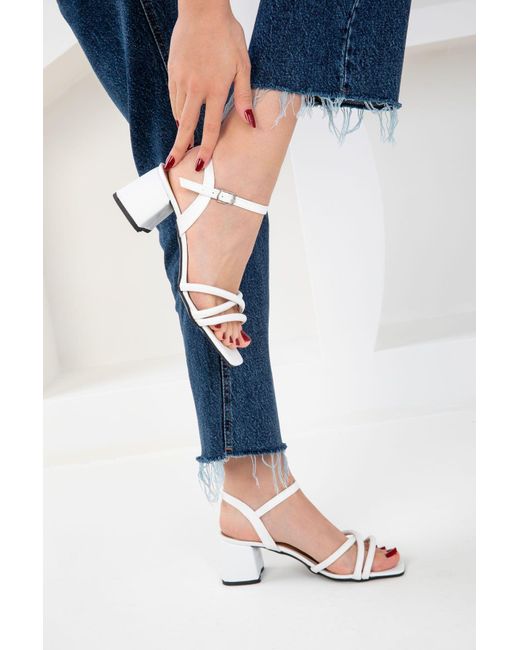 Soho Blue Weiße Klassische Schuhe Mit Absatz Für Damen