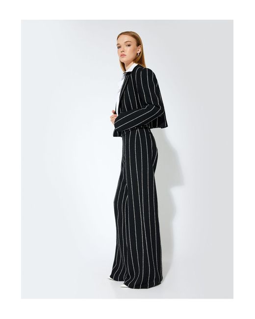 Koton Black X Sibil Çetinkaya – Hose Mit Weitem Bein, Lockere Passform Für Damen
