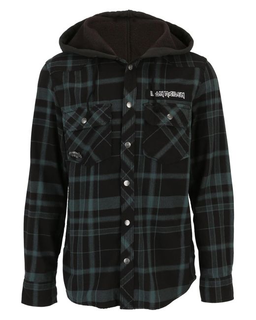 BRANDIT Iron Maiden Checkshirt Sweathood Eddy Für Herren in Black für Herren