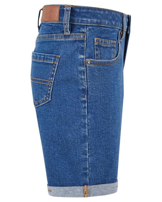 Urban Classics Blue Girls bio-stretch-denim-shorts mit 5 taschen