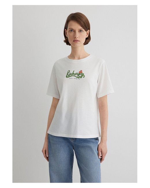 Mavi Blue T-Shirt Mit Katzen-Print, Reguläre Passform -70057 Für Damen