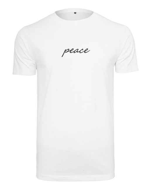 Mister Tee Peace wording emb tee in White für Herren