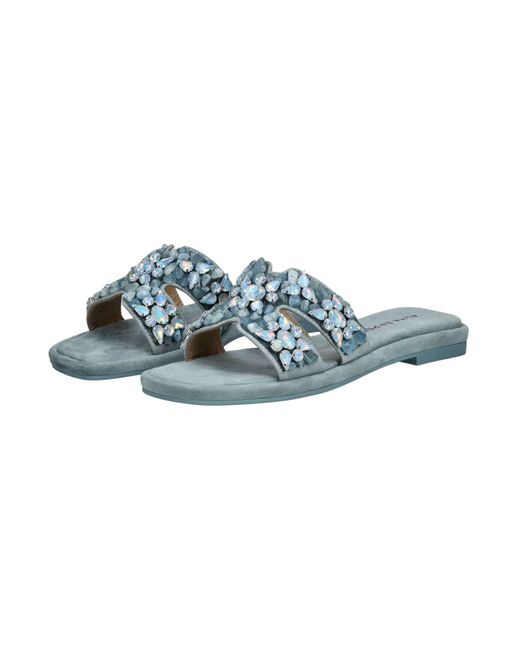 Alma En Pena. Blue Pantoletten Für Damen