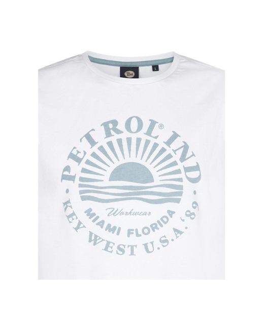 Petrol Industries Klassisch Gestaltetes T-Shirt Für Herren in White für Herren