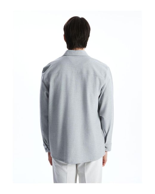 LC Waikiki Bequemes, Langärmliges Dobby-Hemd Für Herren in Gray für Herren