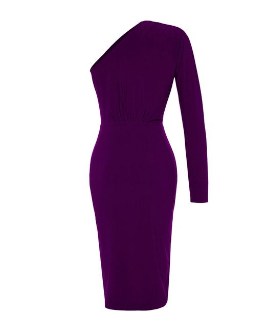 Trendyol Purple One-Shoulder-Strickkleid Mit Drapierten Details – Für Damen