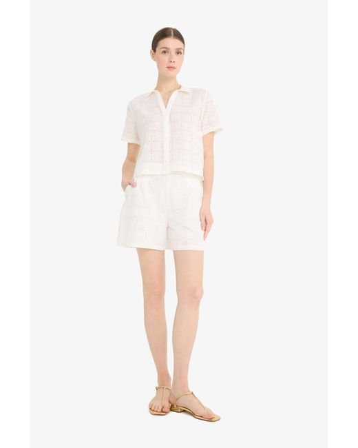 Defacto White Regular Fit Gerade Bein Brode Shorts Für Damen