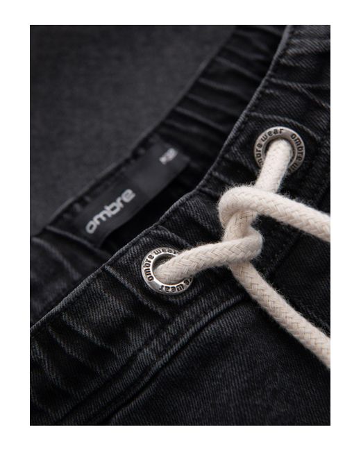 Ombre Shorts Mit Elastischem Bund Und Wascheffekt V4 Xxl Für Herren in Black für Herren